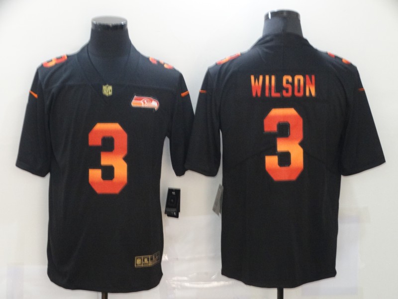Men's Seattle Seahawks #3 Russell Wilson 2020 Black Fashion Limited Stitched Jersey